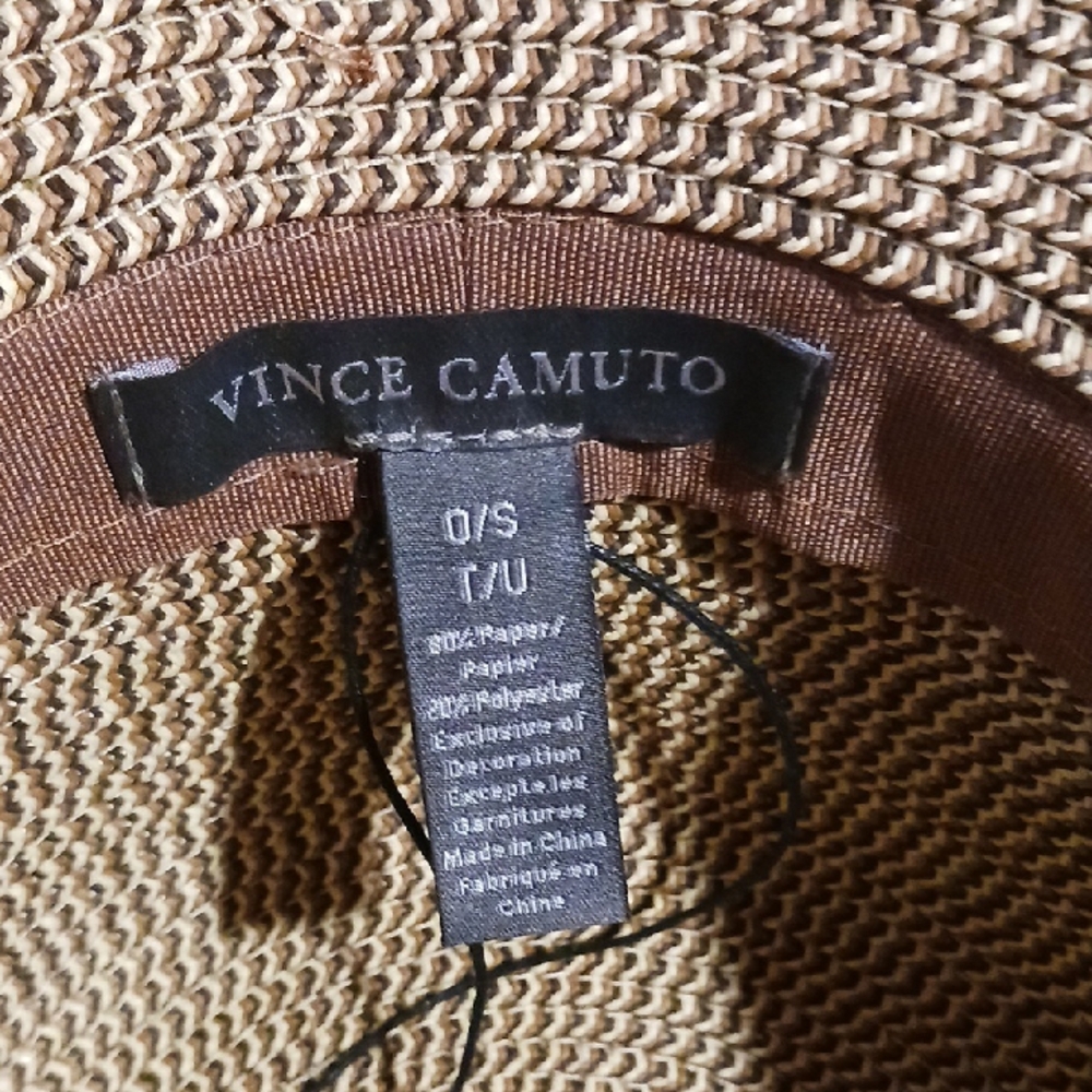 Gorgeous! Vince Camuto ⚜️ Wide Brim Sun Hat - Tan Brown - Picture 8 of 12